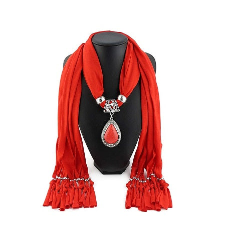 🛒 Gulf Buy's™ 🛍️ women-scarf-with-necklace-jewellery